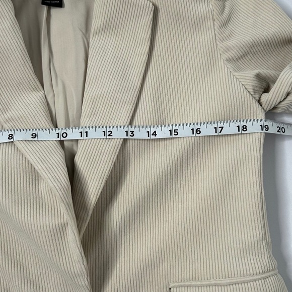 Rachel Zoe Women's XS Corduroy Blazer Jacket Long Sleeve Gold Button Beige - Picture 5 of 10